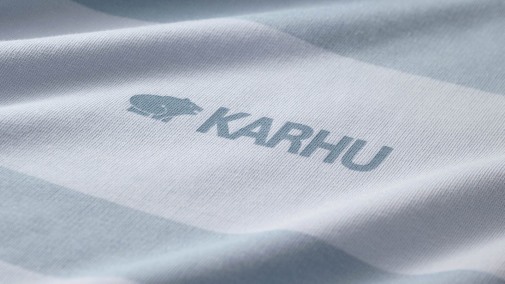 Arctic Ice/Blue Fog Karhu NZ Uni Striped Short Sleeve Sweatshirt - Image 3
