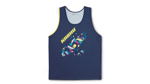 sunshine_navy_karhu_nz_mens_neon_running_singlet.jpg Sunshine/Navy Karhu NZ Men's Neon Running Singlet - Image 1